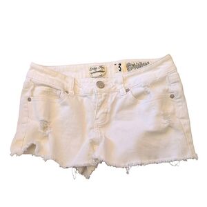 Indigo Rein Shorts Juniors Size 3 White Cut Off Denim Jean Shortie Hot Pants